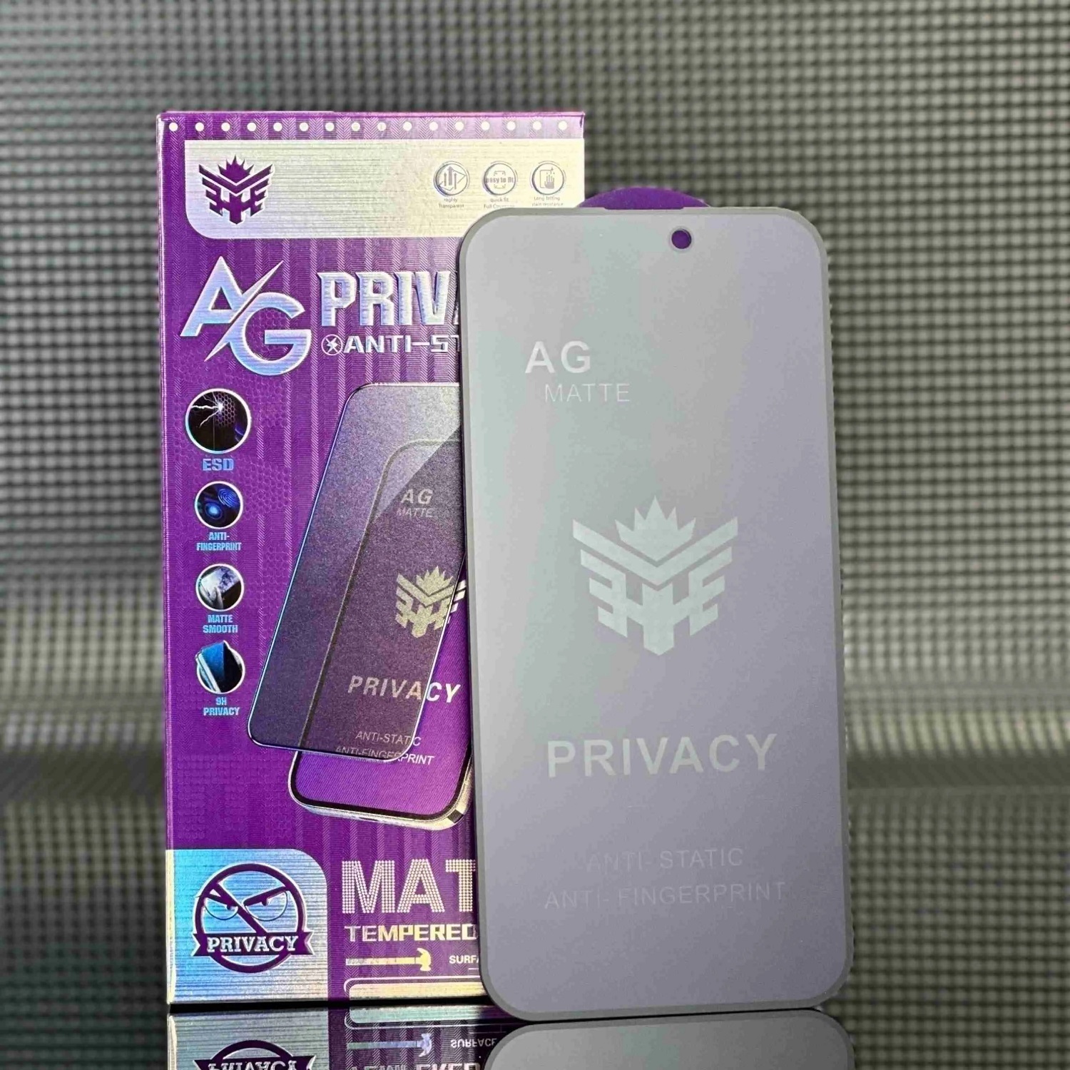 适用于所有手机哑光钢化玻璃屏幕保护器哑光银屏幕保护器隐私